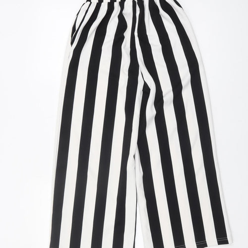 New Look Women's Black Striped Paperbag Trousers