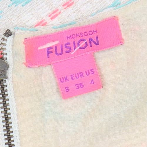 Monsoon Women’s Multicoloured Geometric Shift Dress Size 8