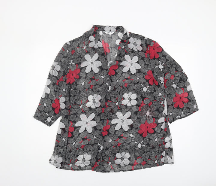 M&Co Women's Multicoloured Floral Blouse Size 20