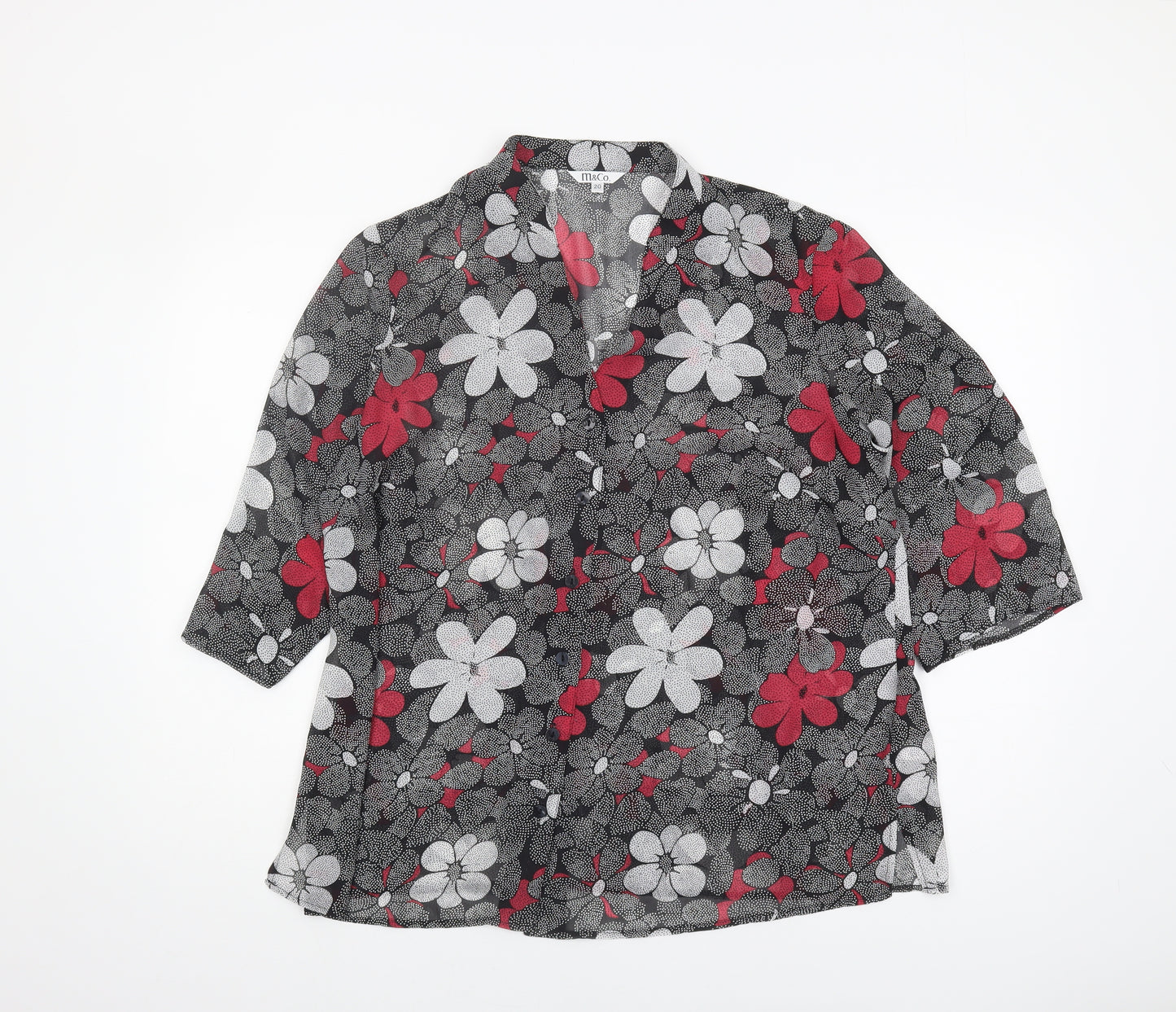 M&Co Women's Multicoloured Floral Blouse Size 20