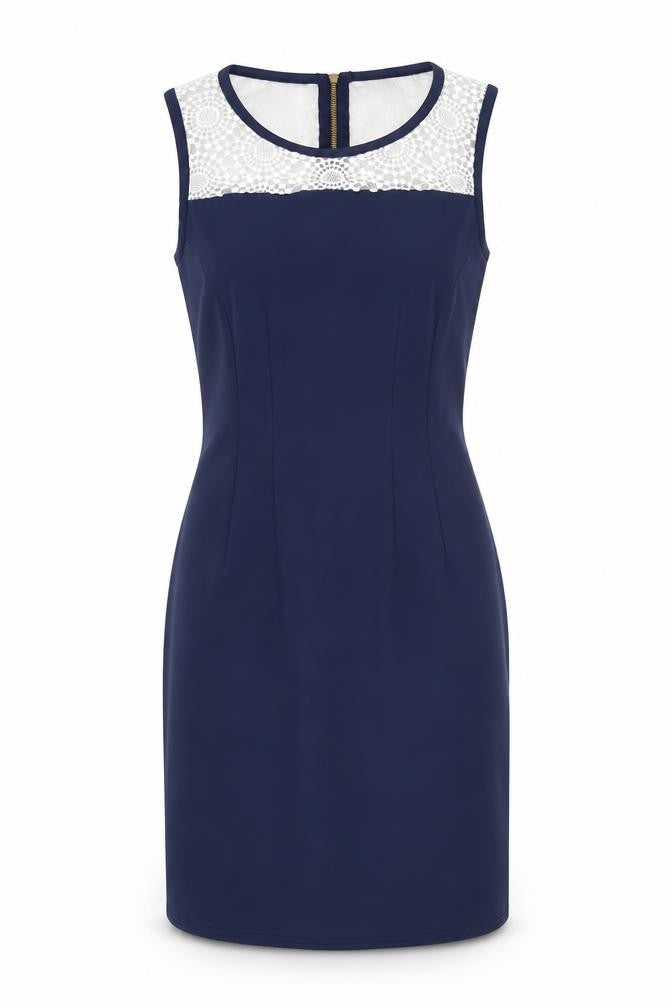 Front view of Closet Women's Blue Sheath Dress, size 10