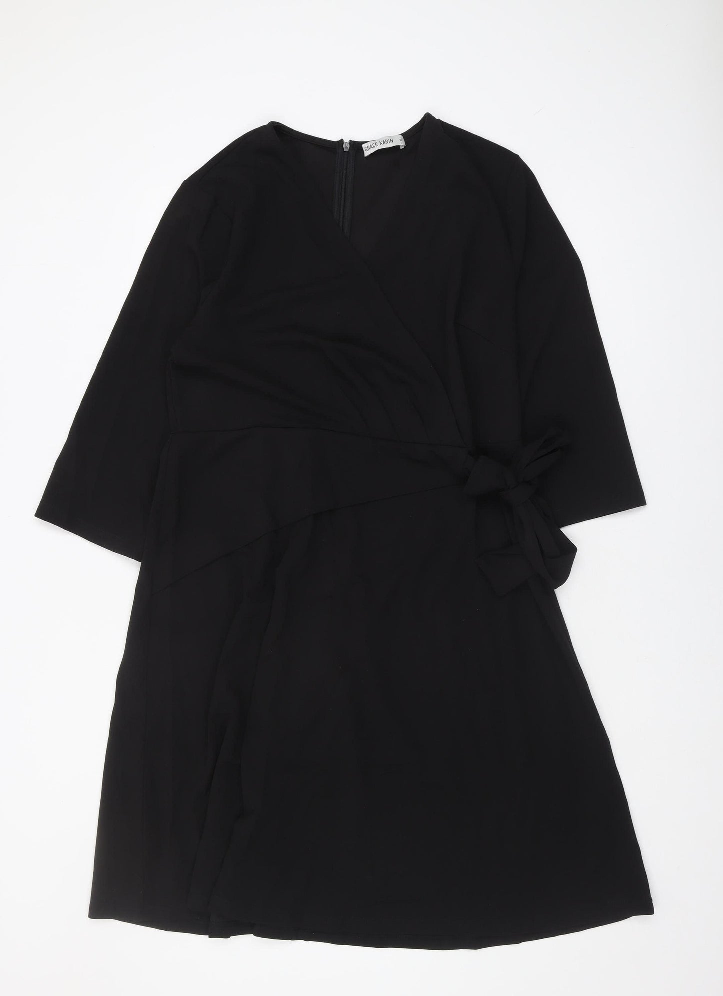 Grace Karin Women's Black XL Wrap Dress V-Neck Elegant