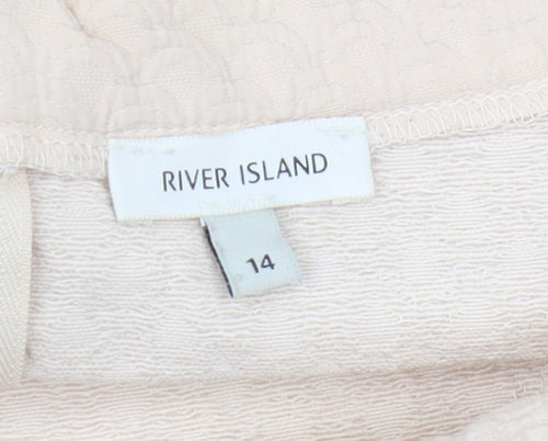 River Island Women's Beige A-Line Skirt, Size 14