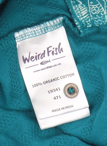 Weird Fish Women's Blue T-Shirt Size 14 Knit Top