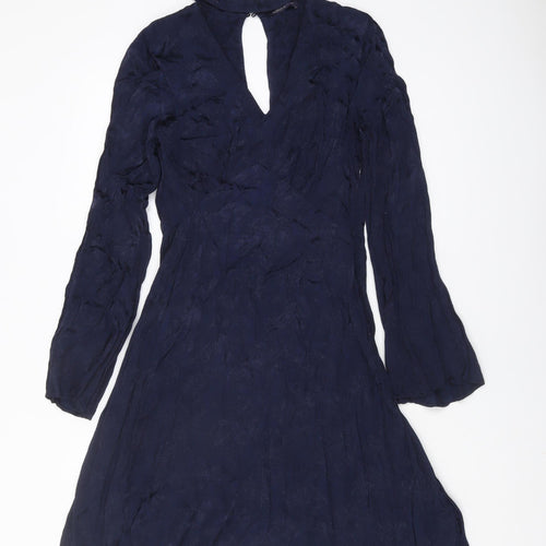 Marks and Spencer Women's Blue V-Neck Dress Size 8