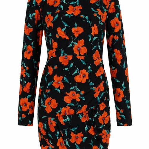 Zara Women's Black Floral Long Sleeve Dress Size 16
