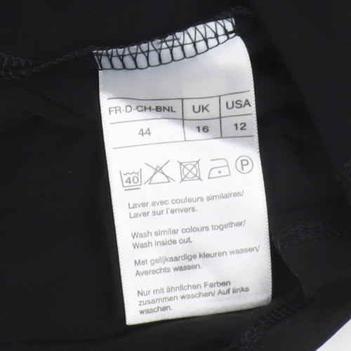 Damart Women's Black Shift Dress Size 16 with Ruched Detail
