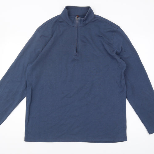 JACHS New York Men's Blue 1/4 Zip Sweatshirt L