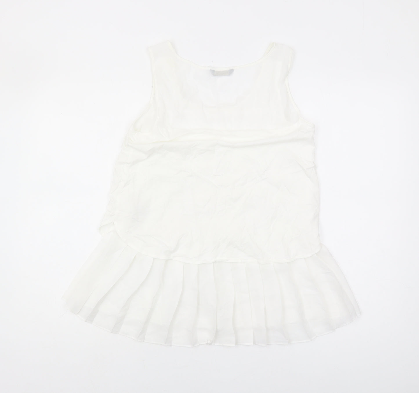 Massimo Dutti Women's White Tank Top Size 10