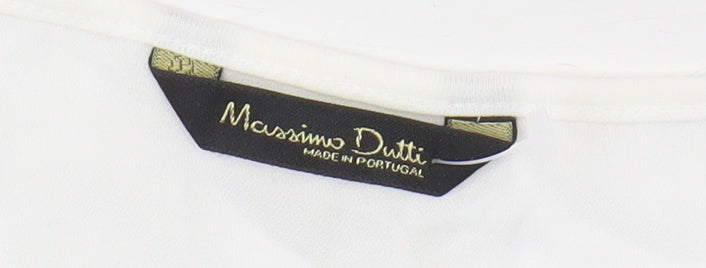 Massimo Dutti Women's White Tank Top Size 10