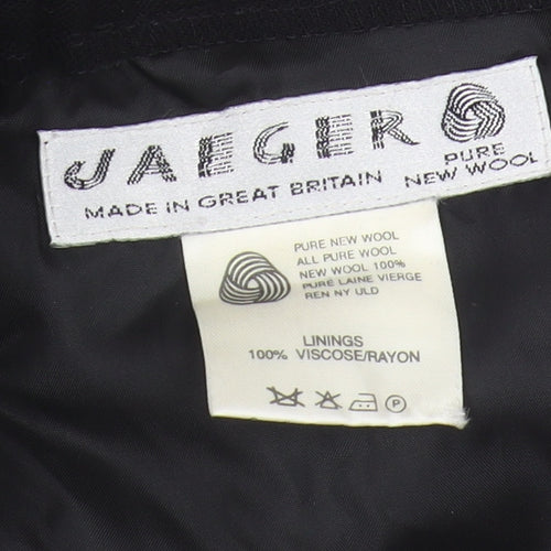 Jaeger Women's Black Wool A-Line Midi Skirt Size 16