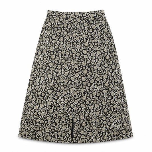 Viyella Women's Black Floral Midi Skirt, Size 10
