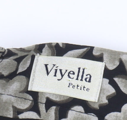 Viyella Women's Black Floral Midi Skirt, Size 10