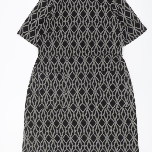 Next Women's Size 18 Black Geometric Shift Dress