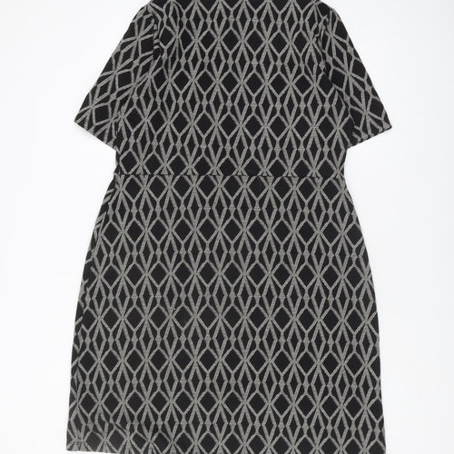 Next Women's Size 18 Black Geometric Shift Dress