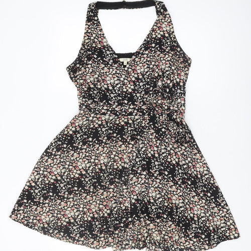 OVS Women's Black Floral Wrap Dress M