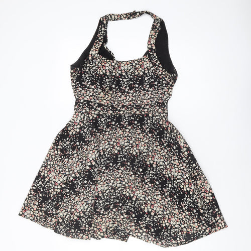 OVS Women's Black Floral Wrap Dress M