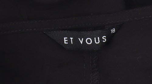 Et Vous Women's Black V-Neck Dress Size 18