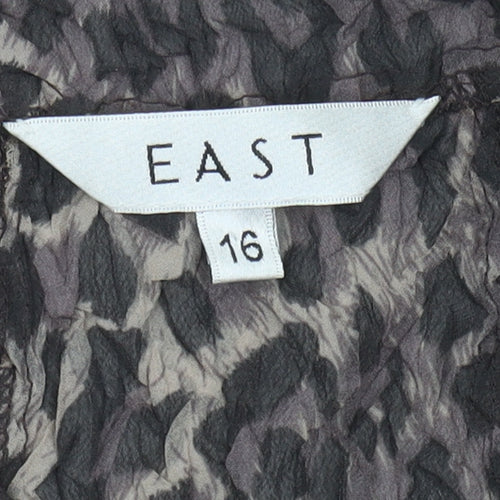 East Women's Multicoloured Animal Print Wrap Blouse - Size 16