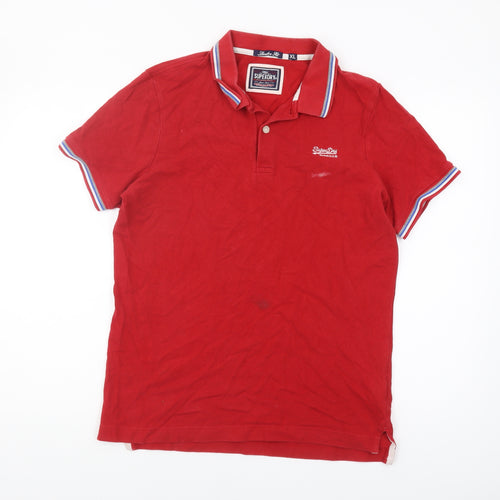 Superdry Men's Red Polo Shirt XL Short Sleeve
