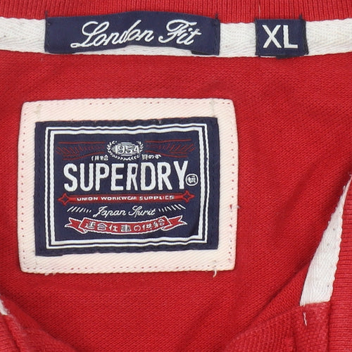 Superdry Men's Red Polo Shirt XL Short Sleeve