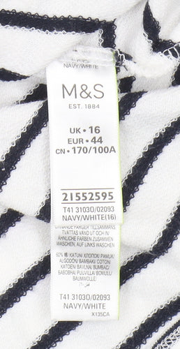 Marks and Spencer Women's Striped T-Shirt, Size 16