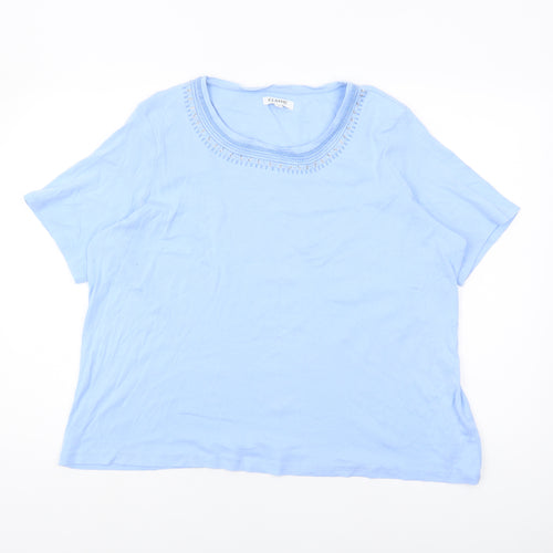 Marks and Spencer Blue Cotton T-Shirt, Size 20, Women's Casual Wear