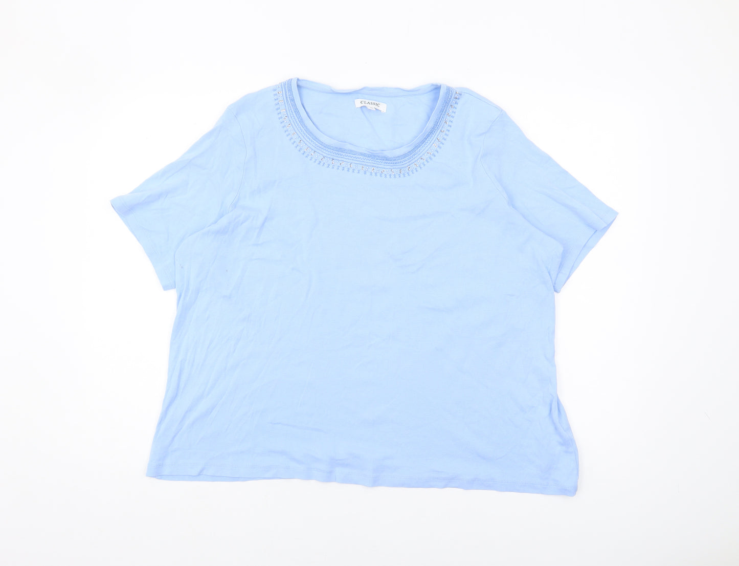 Marks and Spencer Blue Cotton T-Shirt, Size 20, Women's Casual Wear