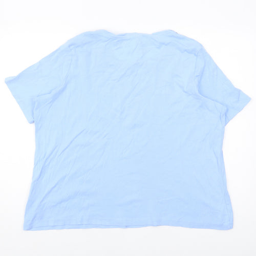 Marks and Spencer Blue Cotton T-Shirt, Size 20, Women's Casual Wear