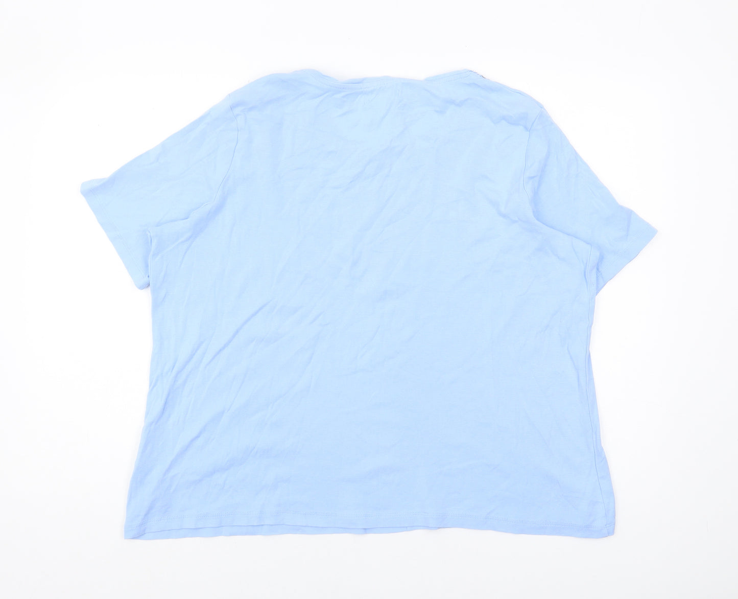 Marks and Spencer Blue Cotton T-Shirt, Size 20, Women's Casual Wear
