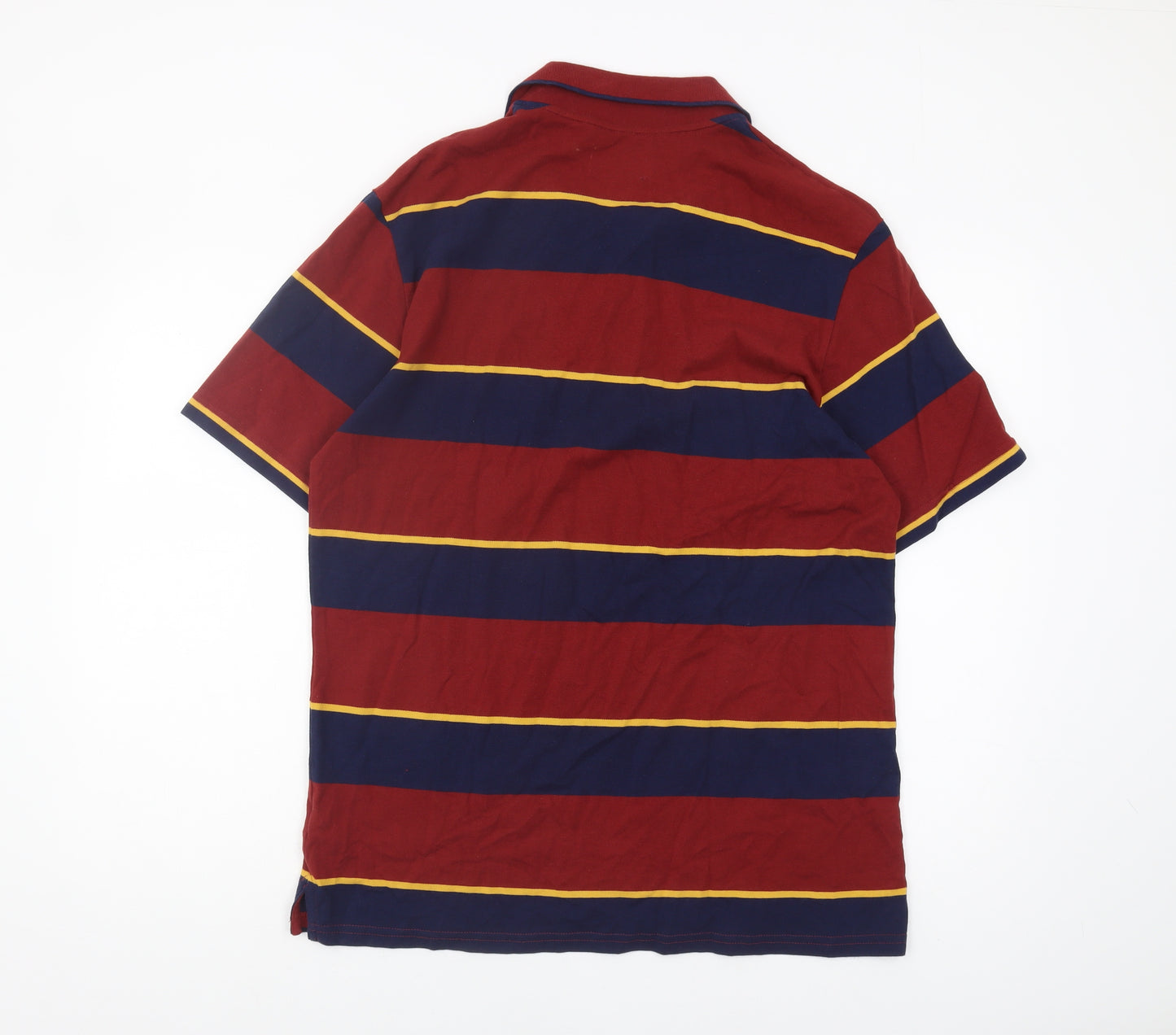 Marks and Spencer Men's Red Striped Polo Shirt M