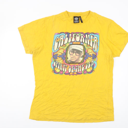 Franklin Marshall Yellow XL Retro Graphic T-Shirt