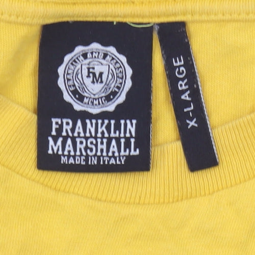 Franklin Marshall Yellow XL Retro Graphic T-Shirt