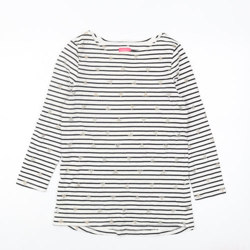 Joules Women's Black White Striped Long Sleeve T-Shirt