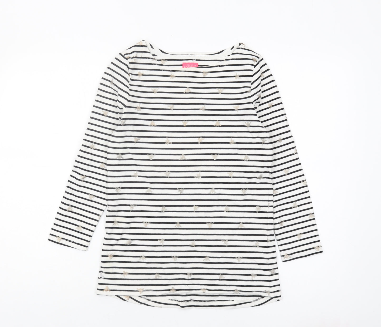 Joules Women's Black White Striped Long Sleeve T-Shirt