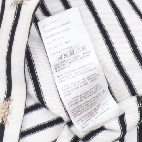 Joules Women's Black White Striped Long Sleeve T-Shirt