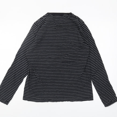 Pull&Bear Women's Black Striped Long Sleeve T-Shirt S