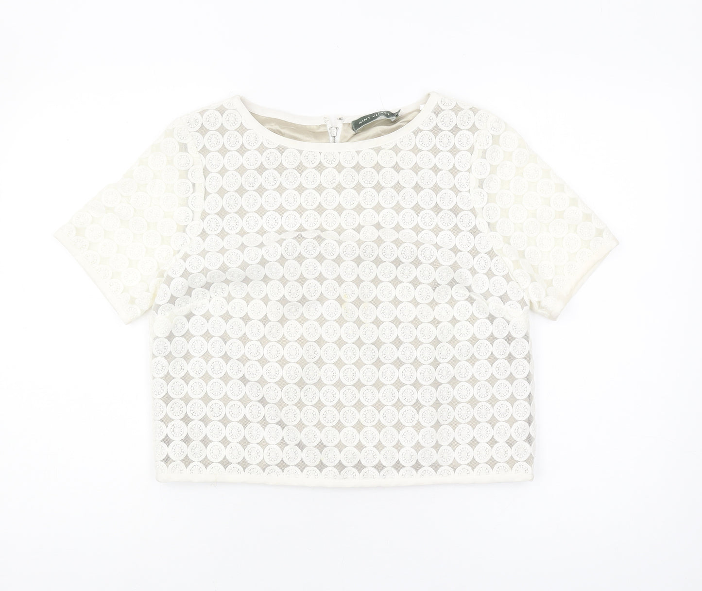 Mint Velvet Women's White Cropped Blouse Size 12