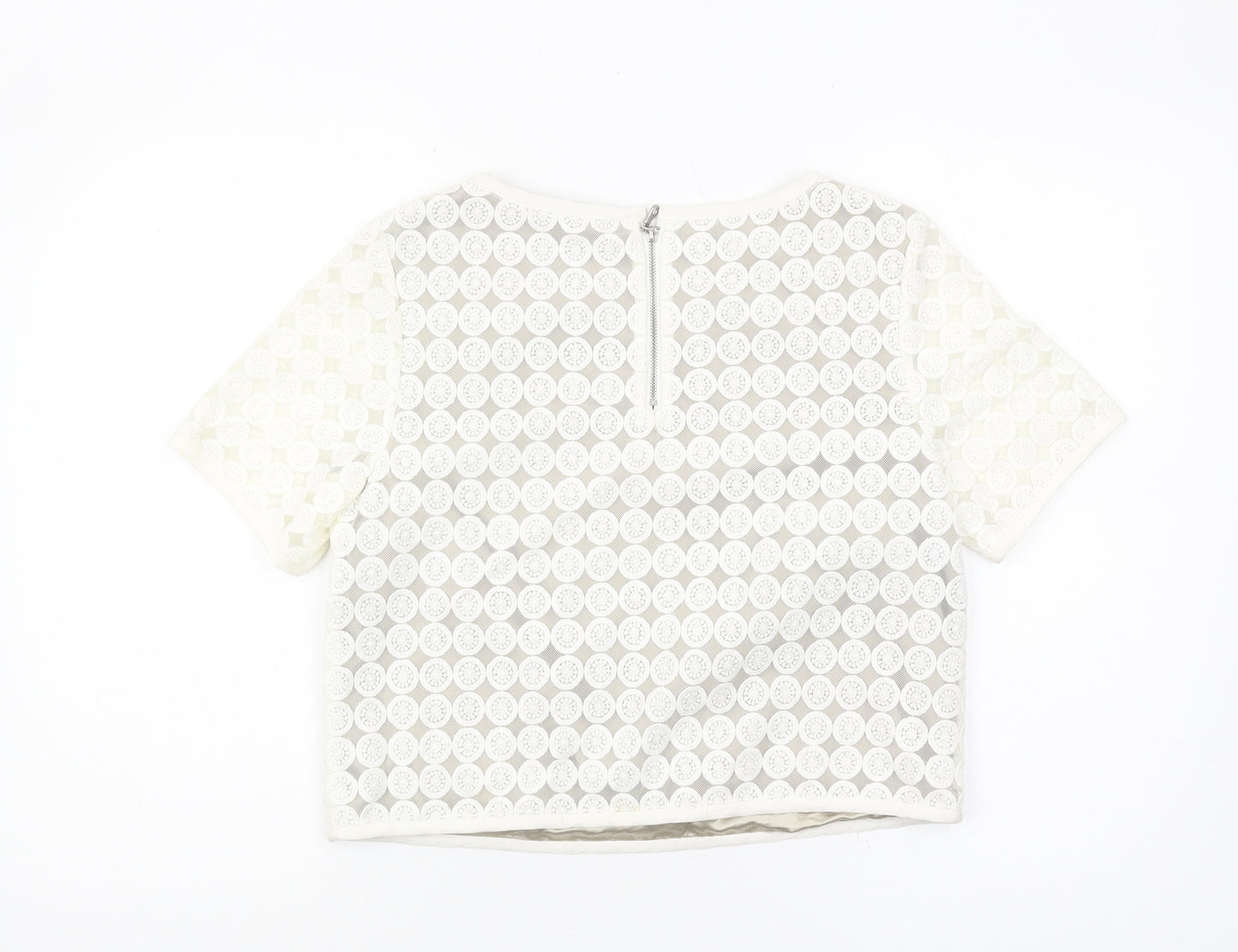 Mint Velvet Women's White Cropped Blouse Size 12