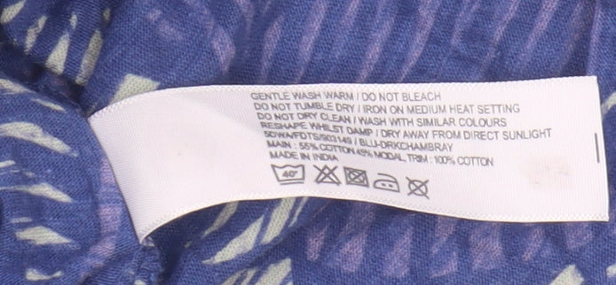 Fatface Blue Bohemian A-Line Dress Size 8