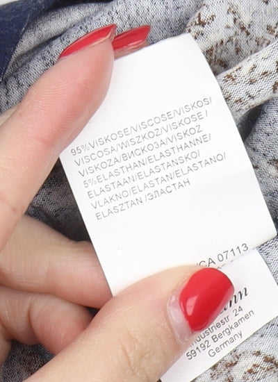 Steilmann Women's Blue & White V-Neck Dress - Size 12