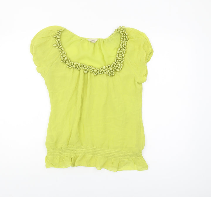 Ted Baker Women's Green Silk Top Size 10