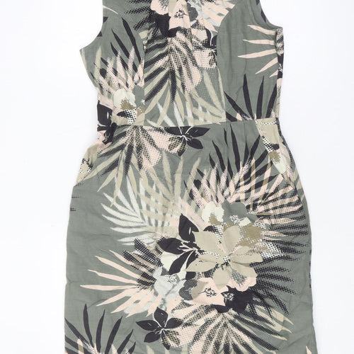 Maine New England Women's Green Floral Sleeveless Dress