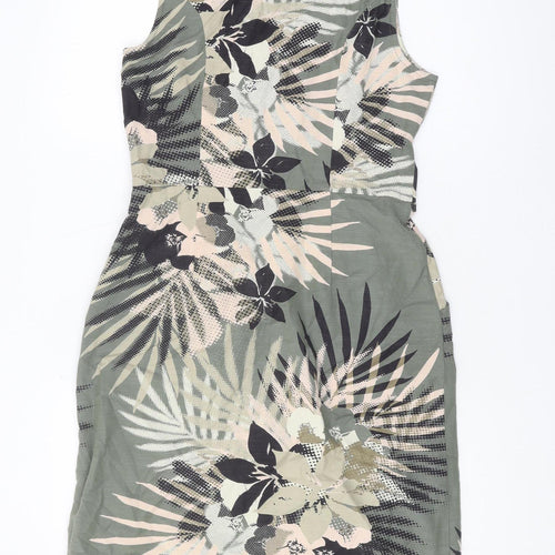 Maine New England Women's Green Floral Sleeveless Dress