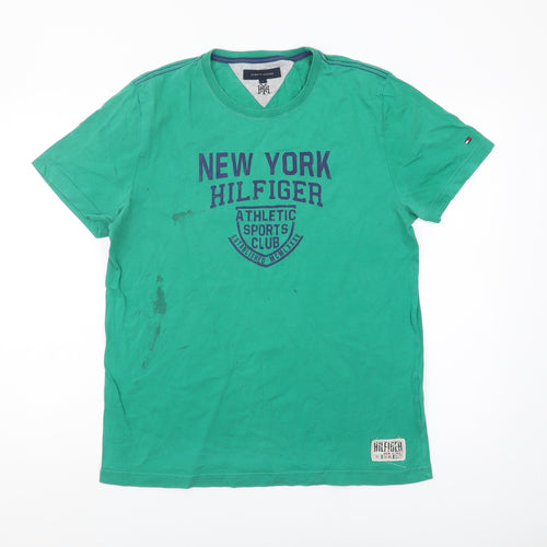 Tommy Hilfiger Men's Green Graphic T-Shirt Size L