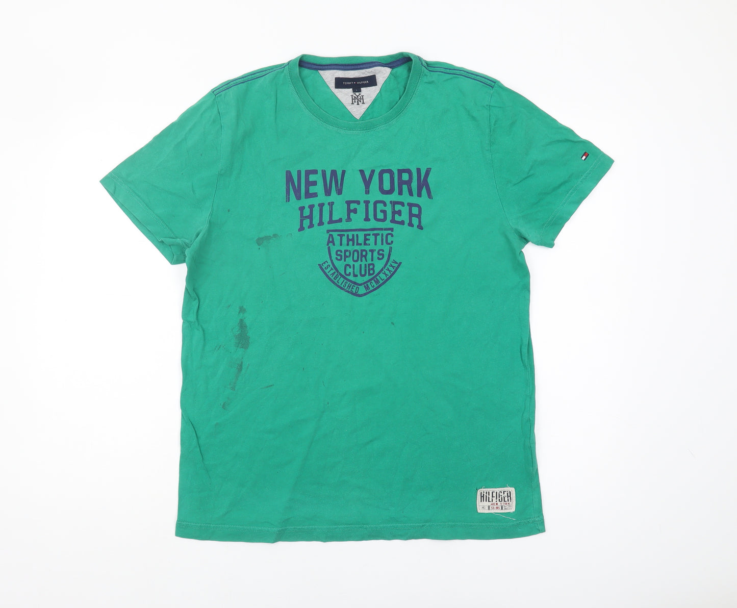 Tommy Hilfiger Men's Green Graphic T-Shirt Size L