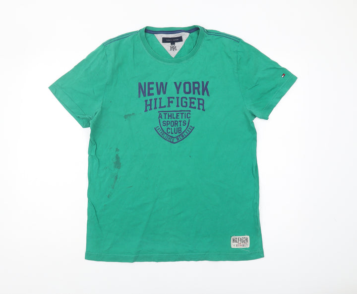 Tommy Hilfiger Men's Green Graphic T-Shirt Size L