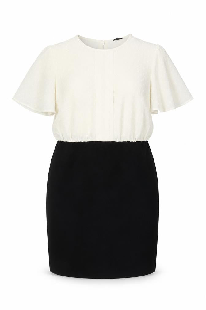 Front view of Next Women's Black Ivory Shift Dress -, size 16