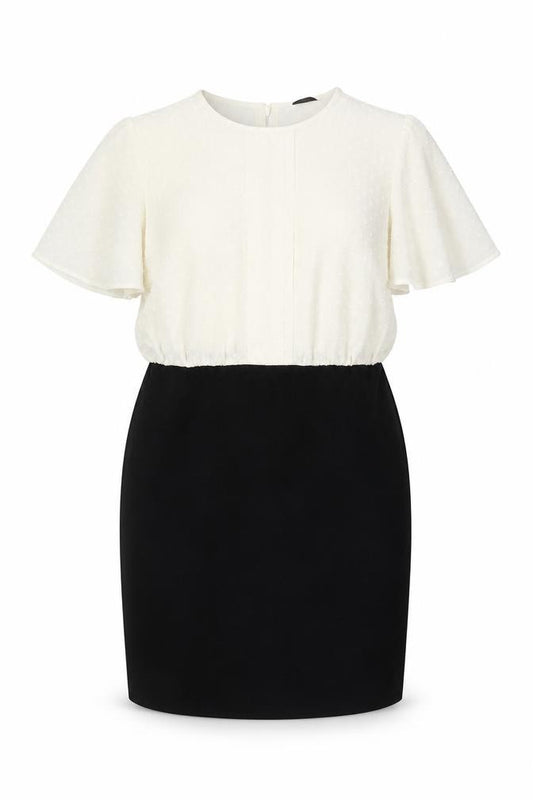 Front view of Next Women's Black Ivory Shift Dress -, size 16