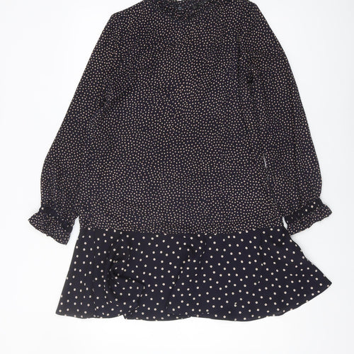 Zara Women's Black Polka Dot Tunic Blouse Size S